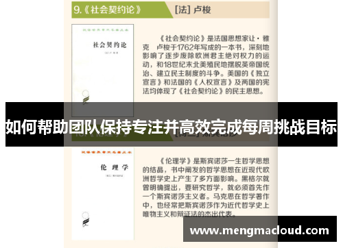 如何帮助团队保持专注并高效完成每周挑战目标